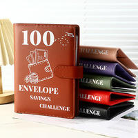 Carnet de Défi d'Économie A5 Rechargeable 6 Trous, Journal Financier 100 Jours avec 25 Pochettes à Grille et 4 Feuilles Intérieures – Vente en Gros