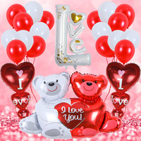 Ballons en aluminium en forme d'ours en peluche rouge pour la Saint-Valentin, taille personnalisée, séchage rapide, décorations de fête, nouveauté très demandée