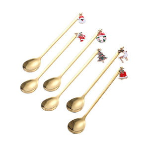 Cuillère pendentif de Noël en acier inoxydable 304, mignonne, pour desserts, café, fruits, coffret cadeau pour les fêtes - Product Image 4