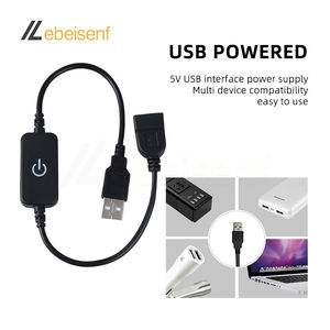 6A发光二极管调光器USB 5v触摸感应开关10-100% 开/关可调光黑色或白色塑料外壳无焊接USB公母插座 - Product Image 4