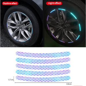 Protector de <span class=keywords><strong>Llantas</strong></span> de <span class=keywords><strong>Coche</strong></span> con Franja Reflectante LED Arcoíris, <span class=keywords><strong>Vinilo</strong></span> Holográfico, Adhesivo Protector para Ruedas de <span class=keywords><strong>Coche</strong></span> - Product Image 3