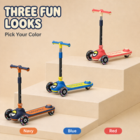 Trottinette à 3 roues pour enfants, guidon réglable en hauteur, musique, lumières LED, roues en PU, trottinette à trois roues pour enfants en bas âge
