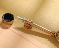 Ensemble d'outils d'écriture rétro : Plume à calqueur en plume de hibou avec pointe, Pinceau pour sceau de cire et Pinceau de peinture, pour écriture en écriture régulière