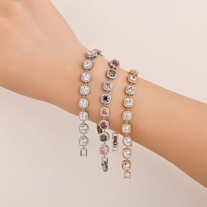 สร้อยข้อมือคริสตัลหลากสีเซอร์คอนการตั้งค่าการสวมใส่ในชีวิตประจำวันการออกแบบทางเรขาคณิต - Product Image 4