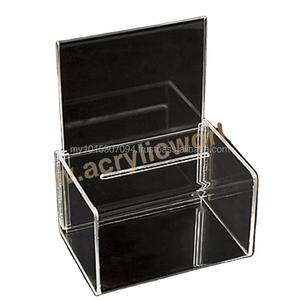 Urna acrílica personalizada/urna de concurso/cajas de donación con soporte de anuncio caja de caridad acrílica/caja de donación - Product Image 1