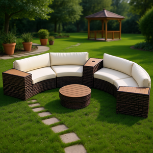 Ensemble de meubles de patio en rotin 8 pièces avec rangement, sièges d'extérieur pour les zones de loisirs - Product Image 2