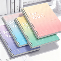Carnet à spirale détachable avec couverture en PP dégradé, formats A5, B5, A4, papier ligné ou quadrillé 80g, pour journal, bloc-notes, étude et bureau