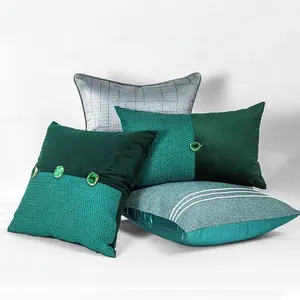 Fodera per cuscino in velluto Patchwork gemma bella fodera per cuscino quadrata moderna di lusso con cuscino decorativo Popo per camera da letto