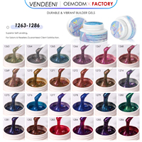 Gel de construction pour ongles Vendeeni Low Heat Hard Opal Glitter 20G TPO HEMA FREE OEM Biab Gel Builder pour extension d'ongles Fournisseur de gel pour ongles