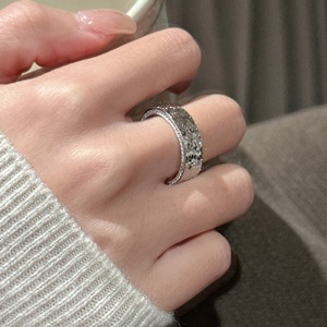 S925 Pure Silver Light Simple Crushed <b>Ice</b> Zirconia <b>Ring</b> Fashion Style Personalized Sparkling Jewelry Wholesale Finds Components - Product Image 3