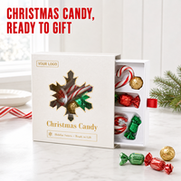 Boîte cadeau tiroir personnalisée pour bonbons de Noël avec fenêtre flocon de neige et estampage à chaud doré pour emballage de fêtes en gros