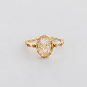 Delicado Anillo Solitario de Oro Sólido de 14K con Cristal Blanco y Engaste de Puntas para una Simplicidad Atemporal - Product Image 3