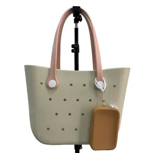 Bolso de mano de lujo para mujer, bolsa de playa de silicona, a prueba de agua, eva, novedad de 2023