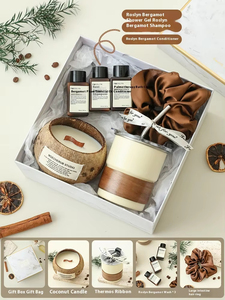 Coffret cadeau créatif haut de gamme, bougies parfumées <span class=keywords><strong>en</strong></span> coquille de noix de coco naturelle, bougies artisanales de luxe à cœur <span class=keywords><strong>en</strong></span> <span class=keywords><strong>bois</strong></span>, Saint-Valentin - Product Image 4