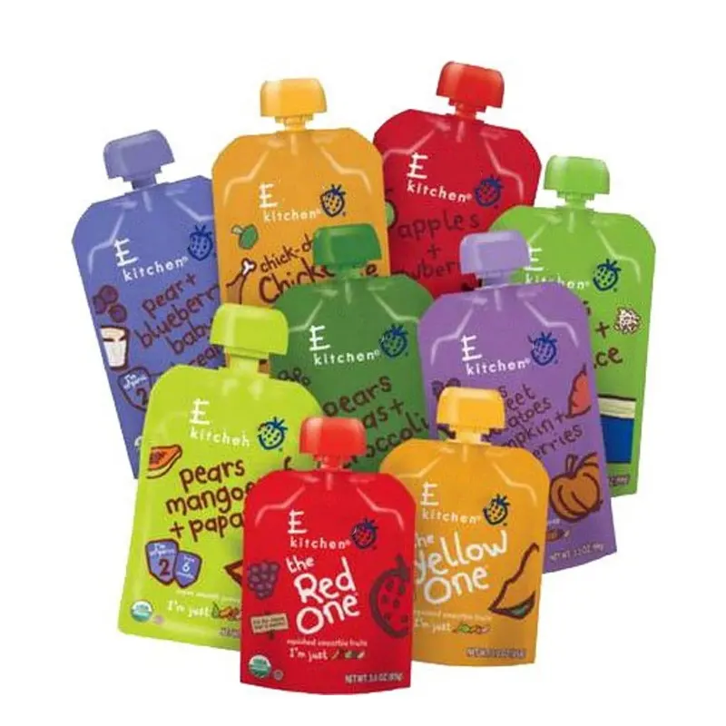 Embalagem de bebidas de suco de frutas de plástico reutilizável personalizada Doypack Bolsa de bico de pé Bolsa com bico