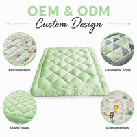 Couette brodée d'hiver 100% coton duvet écologique douce pour la peau, ensemble de literie pour lit double