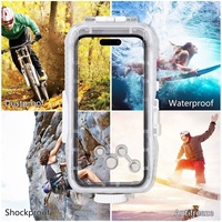 Carcasa Subacuática de PC PULUZ para Fotografía y Video a 40m, Funda Impermeable de Buceo para iPhone, Color Blanco con Cordón, Accesorios para Teléfonos Móviles