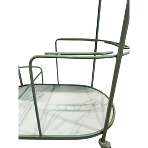 Chariot de service élégant en marbre et métal ovale, combinaison raffinée de design moderne, courbes gracieuses, prix de gros - Product Image 3