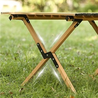 Table de camping pliable portable en acier au carbone, table de pique-nique extérieure à plateau roulant pour barbecue, plage et voyages