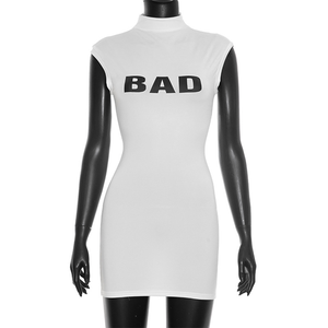 Jiubaju Nuova Collezione Estiva, Top Senza Maniche Sexy Stile Americano con Stampa Lettering, Abito Corto alla Moda per Donne - Product Image 5