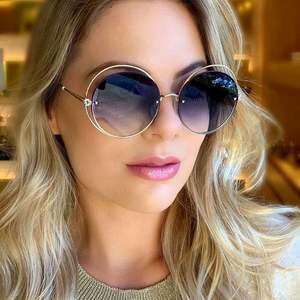 Nouveautés 2020, lunettes de soleil pour femmes, mode luxe, métal, double rond, UV400, lunettes de soleil dégradées - Product Image 2