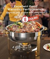 Chauffe-Plats de Luxe pour Buffet, Ensemble Rond en Acier Inoxydable, Réchauds et Chauffe-Buffets pour Fêtes