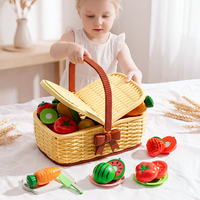 Juguete de Frutas y Verduras para Cortar, con Cáscara Pelable, Seguro para Bebés, Comida de Juguete de Plástico Masticable, Unisex, Edades 3-6