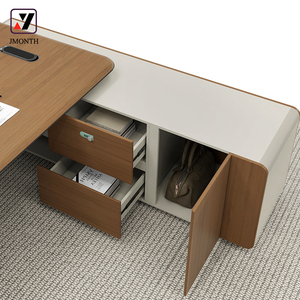 Muebles de oficina modernos de gama alta Escritorio ejecutivo personalizable Material de pintura de lujo CEO Manager Boss Estilo de panel de madera adecuado - Product Image 3