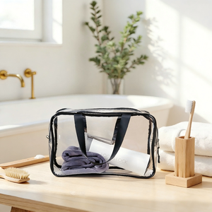 Grande trousse de toilette de <span class=keywords><strong>voyage</strong></span> de haute qualité, translucide, en PVC, avec fermeture éclair, pochette de maquillage de <span class=keywords><strong>voyage</strong></span> avec poignée - Product Image 5