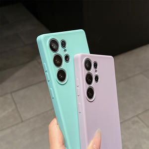 Funda para Teléfono <span class=keywords><strong>M</strong></span>óvil S26Ultra, Imitación de Gel de Sílice Líquido, Resistente a Golpes, Color Puro, Diseño Simple, Técnica de Pulverización - Product Image 2