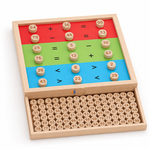 Tableau de <span class=keywords><strong>math</strong></span>ématiques en bois, jouet éducatif d'apprentissage de l'arithmétique avec tuiles numériques pour l'éducation des enfants, logo personnalisé OEM - Product Image 4
