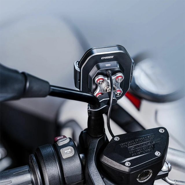AKEEYO 360 Degree Rotatable Wireless Charging Waterproof Mount Cell Phone Holder for Motorcycle