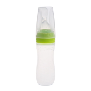 Cuchara dispensadora de silicona <span class=keywords><strong>para</strong></span> entrenamiento de bebé, comedero de pasta de arroz y leche con logotipo personalizado, 120ML - Product Image 3