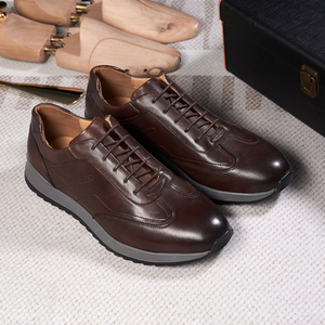 High Quality Men's Casual Sports <b>Sneakers</b> Genuine <b>Leather</b> Lace-Up Comfortable Fashion Designer All Seasons Summer Winter - Product Image 6