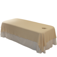 Draps plats pour table de massage en coton et lin, microfibre, avec logo personnalisé, respectueux de la peau, anti-plis, anti-boulochage, OEM