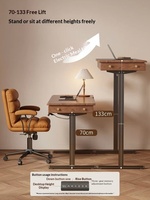 Escritorio de Madera Sólida con Altura Ajustable Eléctricamente y Inclinación Ajustable para Dibujo, Computadora, Caligrafía, Diseño y Trabajo en Casa, Modelo SZ054