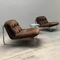 Fauteuil de loisirs vintage Bauhaus en acier inoxydable, fauteuil d'appoint capitonné en velours pour la maison, le studio, le B&B, vente en gros, sur mesure