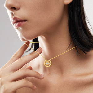 Collier géométrique de luxe en <span class=keywords><strong>argent</strong></span> sterling 925 plaqué or jaune pour femme - Product Image 2