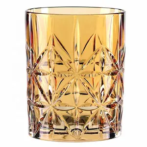 饮用钻石威士忌玻璃老式彩色酒杯的汞杯