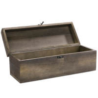 Boîte Cadeau Rustique en Bois Massif Brûlé pour Bouteille de Vin, Forme Rectangulaire, Noire, Décorative, pour Collectionneur de Vin, Utilisation Alimentaire