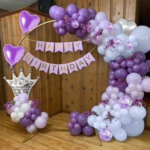 Compleanno globos Garland Arch Kit decorazione per feste palloncino da sposa viola palloncini da parete garlande feliz cumpleanos balloon maker - Product Image 4