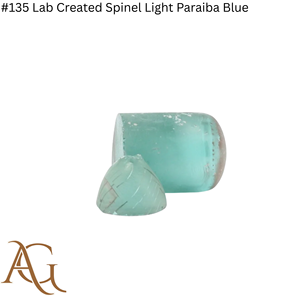 Espinela Cultivada en Laboratorio # 135 Espinela sintética azul Paraíba claro, en bruto, tipo boules, certificada por Flame Fusion, creada y simulada - Product Image 3
