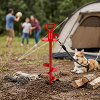 Ancrage de sol robuste pour chien avec piquet pivotant à 360° en acier allié de 15 pouces, résistant à la rouille, pour jardin et camping