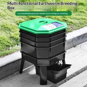 Boîte de culture moderne en plastique pour vers de terre, pour le compostage des déchets de cuisine et l'utilisation en jardin, avec plateau carré - Product Image 3