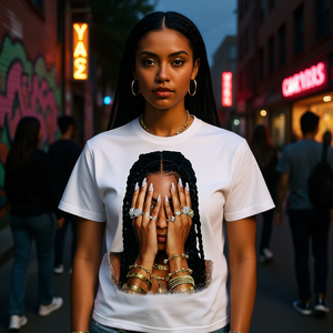 T-Shirt Oversize con Stampa Grafica JEWELS, Stile Streetwear Y2K, Collo Tondo, Manica Corta, 100% Cotone, Maglietta da Donna - Product Image 2