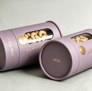 Envase Redondo de Papel Ecológico para Frutos Secos y Aperitivos, Tubo de Cartón con Impresión de Diseño Personalizado - Product Image 3