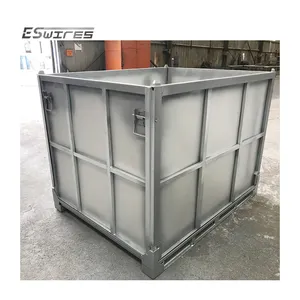 定制镀锌可折叠重型运输果汁液体大金属箱中间散装容器