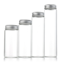 Pot de conservation en verre borosilicate de 47 mm, flacons/bouteilles en verre pour aliments/boissons, bouchon à vis en aluminium pour emballage de gelée en carton inclus