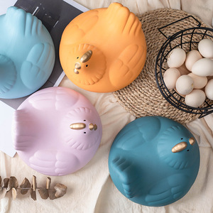 Hen Shape Ceramic Egg <b>Storage</b> Basket With Lid Fresh Keeping <b>Kitchen</b> <b>Storage</b> Basket Nordic Style Decorative Fruit Holder - Product Image 3