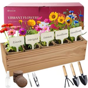Kit de culture de 5 fleurs d'intérieur pour débutants, ensemble de plantation complet, cadeaux de jardinage uniques pour femmes et hommes - Product Image 1